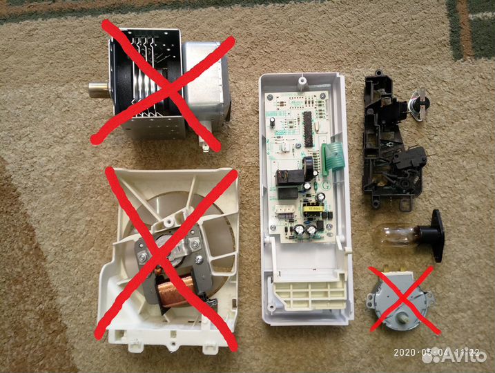 Б/У запчасти микроволновой печи BBK 20MWS-728S/W