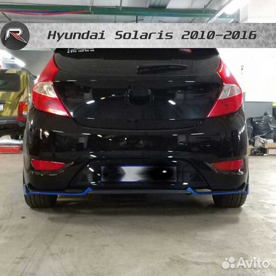 Сплиттер заднего бампера Hyundai Solaris хэтчбэк