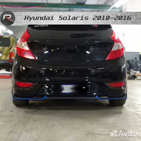 Сплиттер заднего бампера Hyundai Solaris хэтчбэк