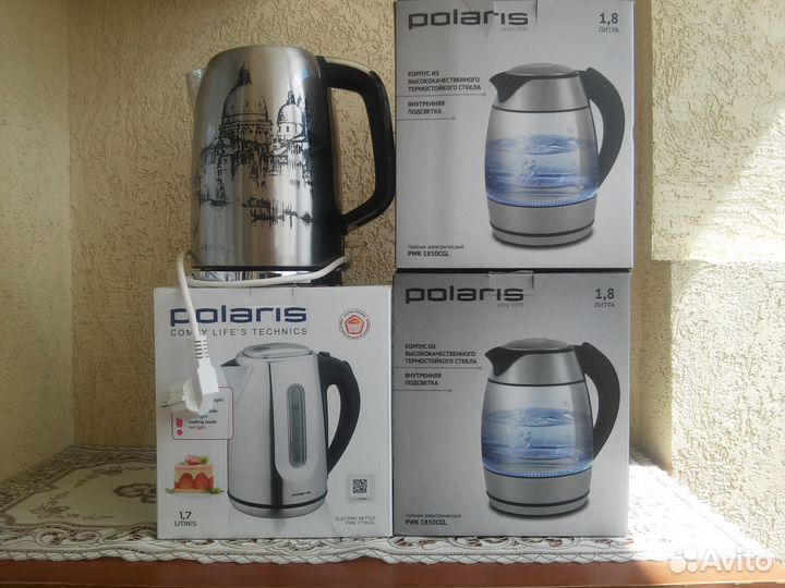 Электрочайники б/у Polaris,Scarlett,на запчасти