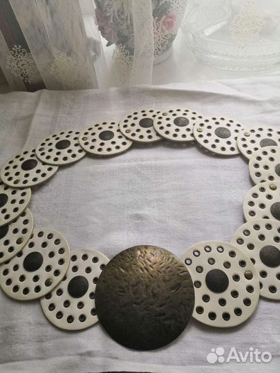 Ремень женский Италия Натур кожа, латунь