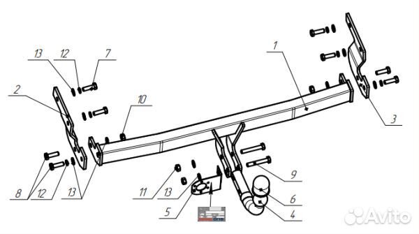 Фаркоп Хендай (Hyundai) Sonata седан 2017