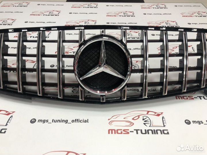 Решетка Mercedes A-class w176 GT style хром + AMG