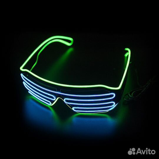 Светодиодные очки неоновые LED в решетку