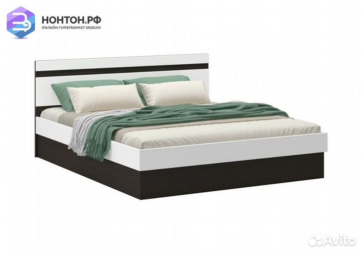 Кровать Ким белый глянец / венге
