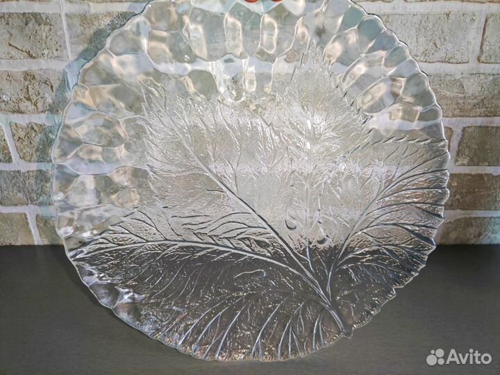 Блюдо большое 32 см Чехия хрусталь