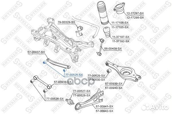 77-00525-SX сайлентблок зад. попереч.верхнего р