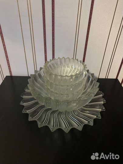 Блюдо ваза фруктовница хрусталь barolac