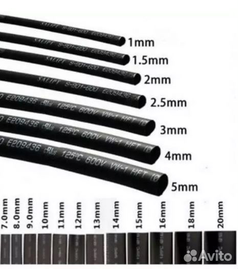 Термоусадочная трубка 8.0мм x 1м, черная/красная