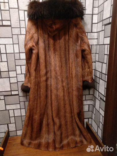 Шуба с капюшоном сурок 48-50