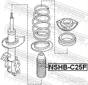 Пыльник переднего амортизатора nshbc25F Febest