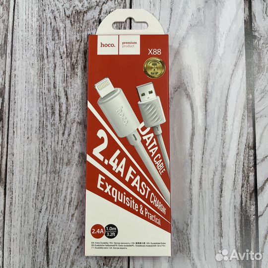 Кабель Hoco X88 1м Lightning для iPhone Белый