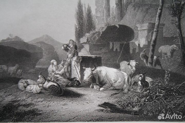 Антикварная немецкая гравюра