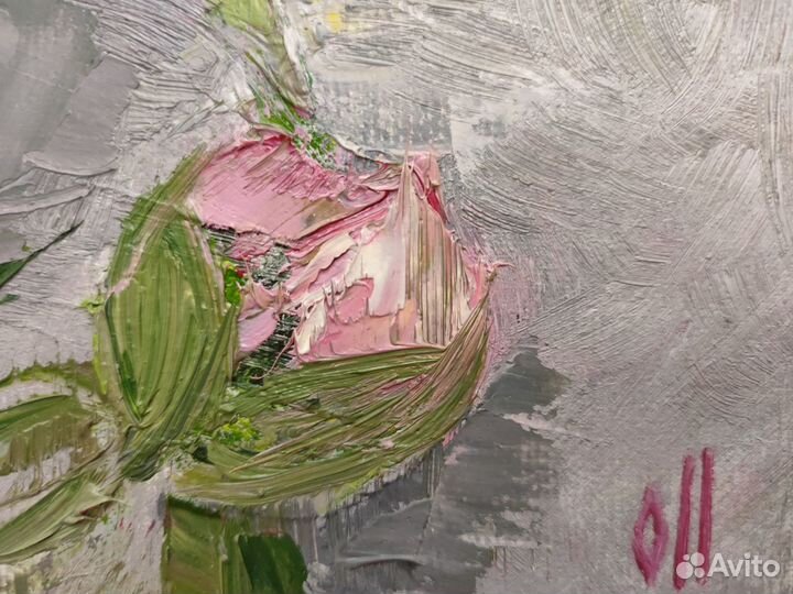 Розовый пион 30x20