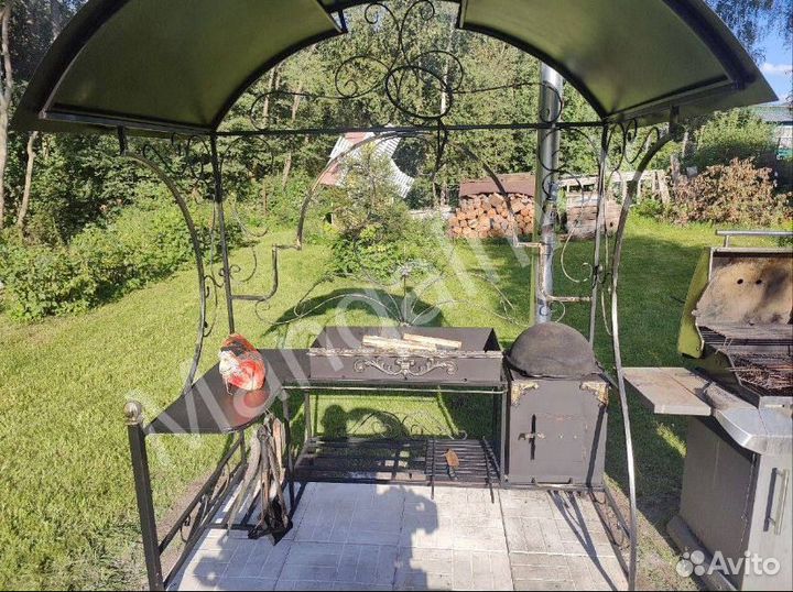 Мангал с печью под казан