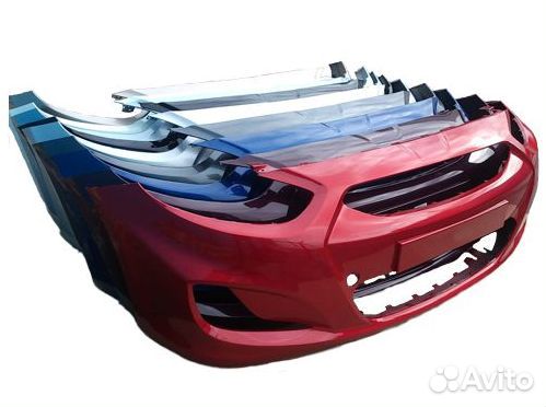 Бампер перед.Hyundai Solaris Солярис (2010-2014)