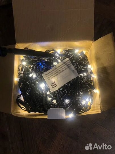 Гирлянда уличная бахрома на черном проводе Бахрома