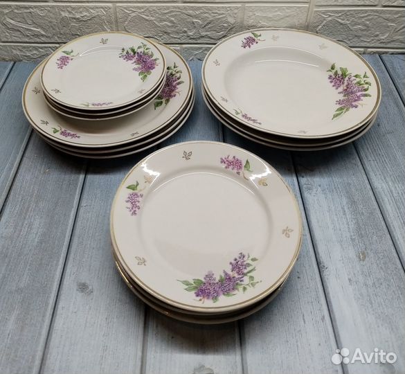 Тарелки сервиз Сирень, Дулево, б/у