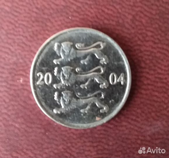 Монета - Эстония. 20 центов. 2004 год