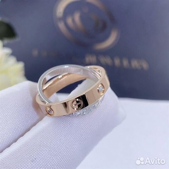 Кольцо Cartier Love, бриллиантовое паве 0,1ct