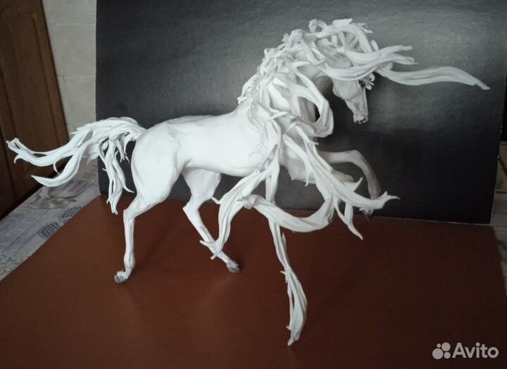 Конь - бархатный пластик хендмейд