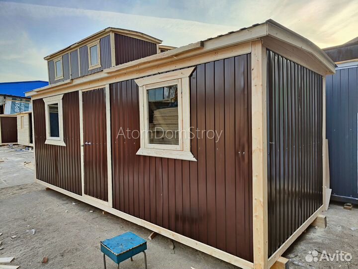 Вагончик бытовка строительная с установкой