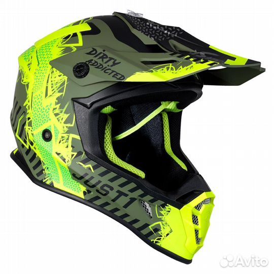 Шлем кроссовый just1 J38 Mask Hi-Vis желтый/черный