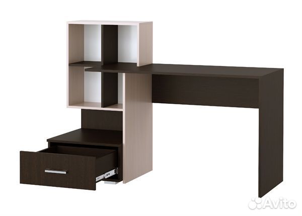 Компьютерный стол пкс-10 Дуб Сонома/ Белый глянец