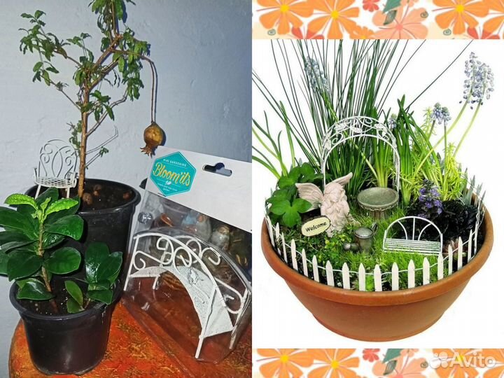 Мини-мебель для мини-садика, цветника, куклы