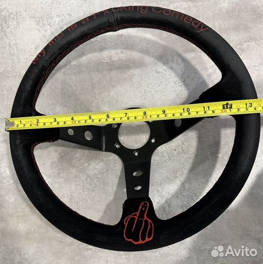 Спортивный руль замша
