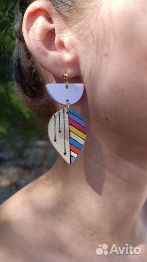 Серьги из дерева