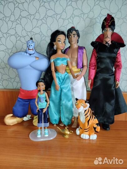 Жасмин, Аладдин, Джафар, Джин Дисней куклы