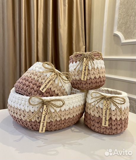 Подарок к празднику. Корзины вязаные