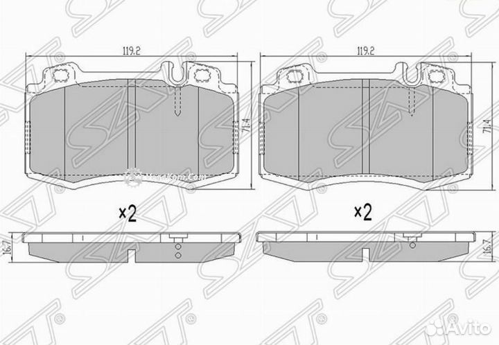 Колодки передние Mercedes ML163 W211 STA1634201020