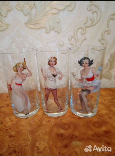 Стаканы 300мл 6 шт, пивные стаканы 2шт 500мл