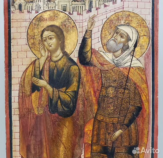 Икона Св.Иоанн Богослов и Лонгин Сотник 19 век