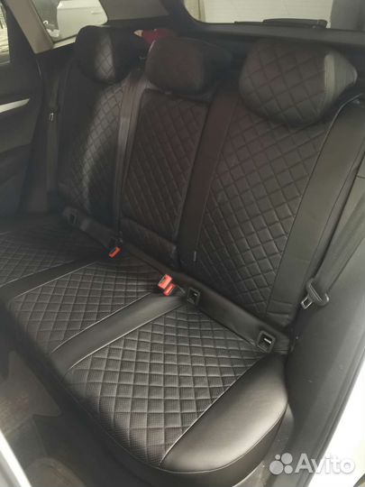 Авточехлы из экокожи ромб на Skoda Karoq