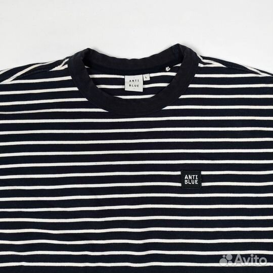 Хлопковый свитшот в полоску Anti Blue L
