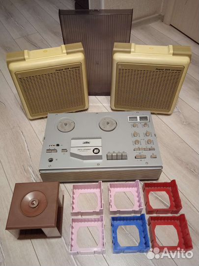 Подставки+Магнитофон Elfa 201-3+Колонки Лидер 206