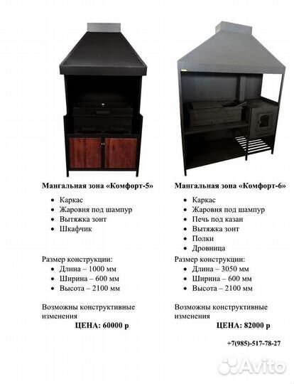 Мангальная зона для беседки Комфорт-3