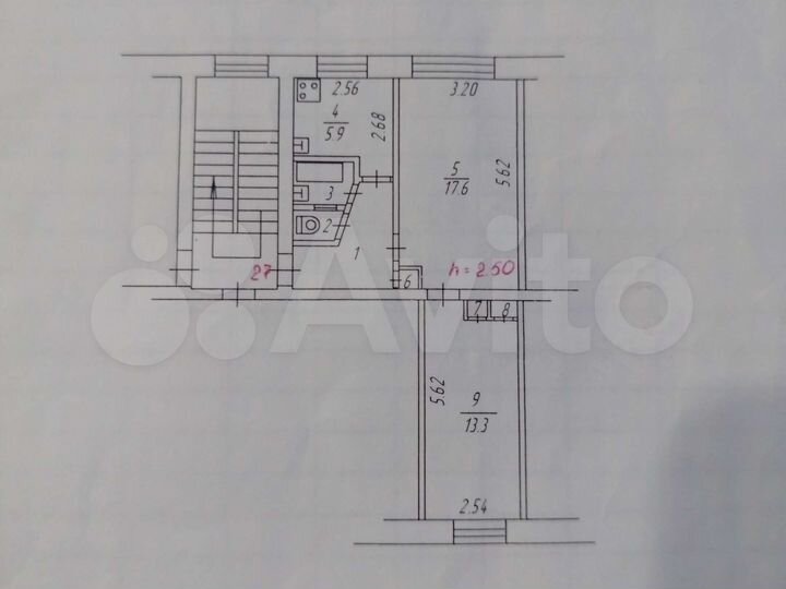 2-к. квартира, 46,1 м², 3/6 эт.