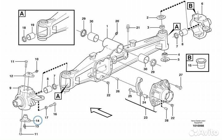 51335984 Шкворень на экскаватор погрузчик