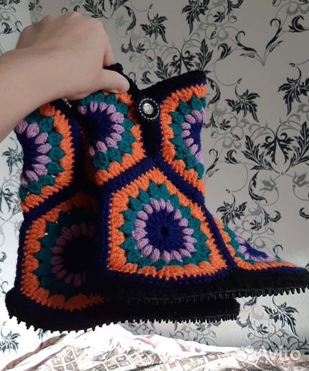 Тапки тёплые ручной работы р.37-38 новые