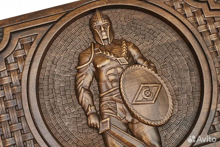 Нарды и шашки резные Гладиатор перед боем 61 х 70 см бук Армения 62420