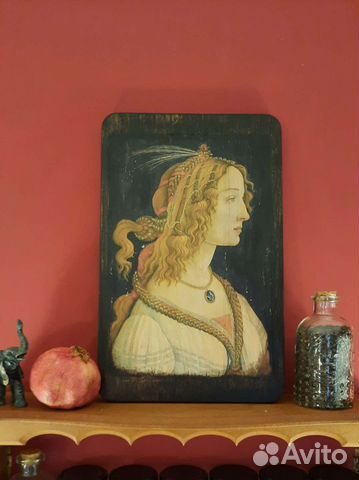 Картина на доске винтаж