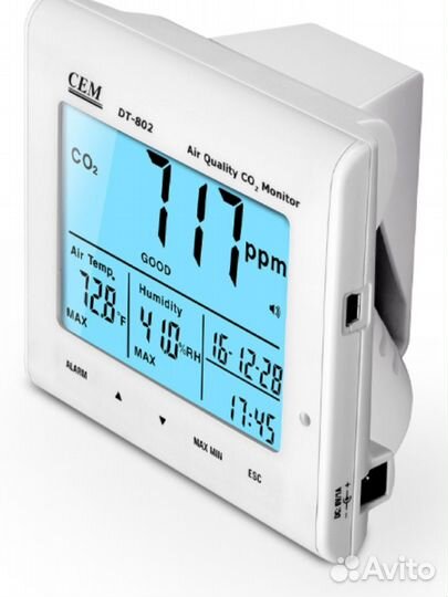 DT-802 Анализатор CO2, часы, темпер и влаги