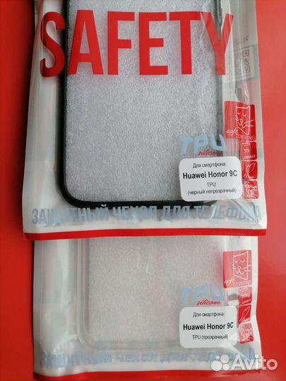 Чехол для Honor 9C TPU черный и прозрачный