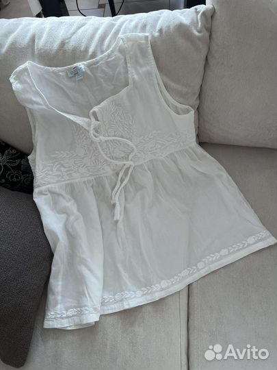 Ipekevi топ туника белый хлопок