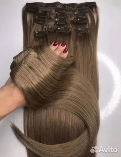 Натуральные волосы на заколках