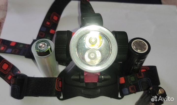 Мощный 2 режимный налобный ультрафиолетовый фонарь